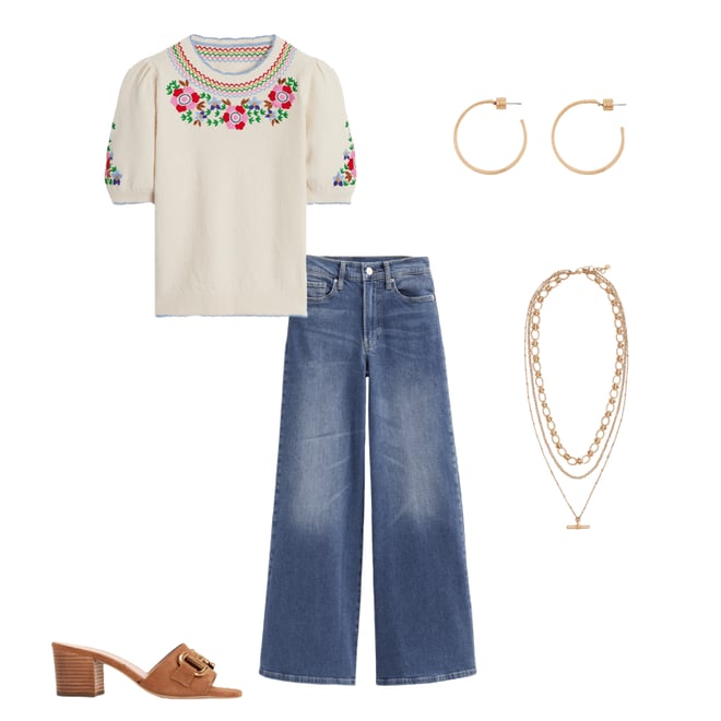 4th bundle featuring 4 items which compliment High Rise Wide Leg Jeans-Mid Vintage