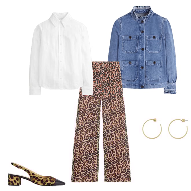 1st bundle featuring 4 items which compliment High Rise Wide Leg Jeans-Leopard Print