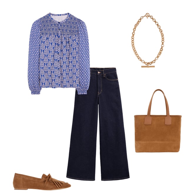 3rd bundle featuring 4 items which compliment Elsa Smocked Yoke Jersey Shirt-Bright Blue, Ornate Geo