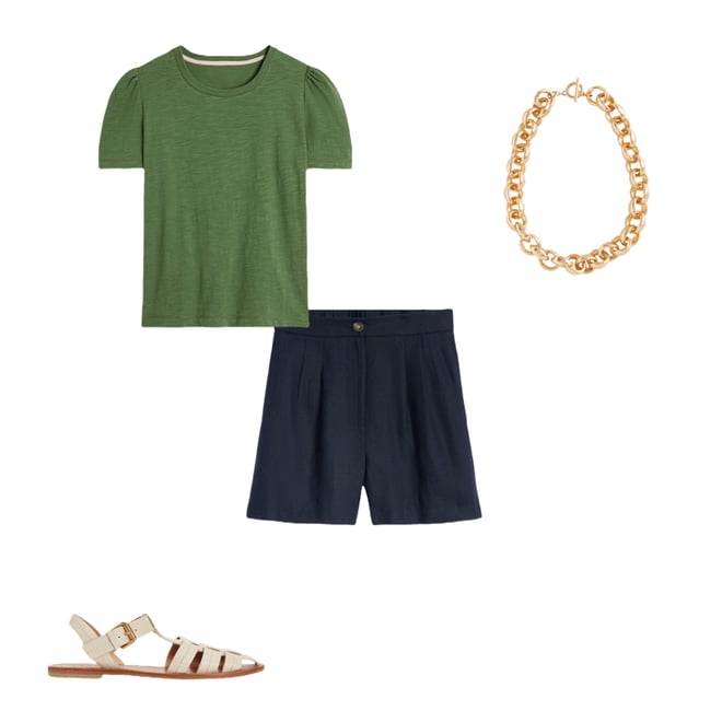 2nd bundle featuring 3 items which compliment Cotton Puff Sleeve T-Shirt-Safari Green