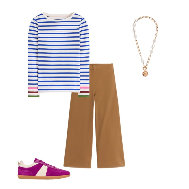 6th bundle featuring 3 items which compliment Pull-on Cropped Trousers-Hazelnut Brown