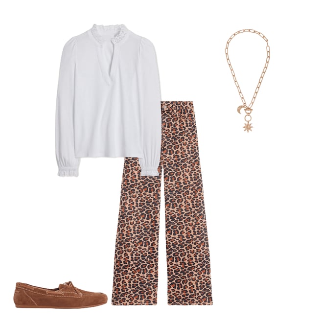 6th bundle featuring 3 items which compliment High Rise Wide Leg Jeans-Leopard Print