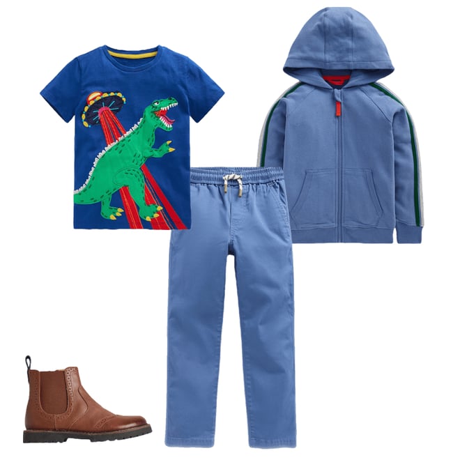 3rd bundle featuring 3 items which compliment Short Sleeve Appliqué T-shirt-Dino Space
