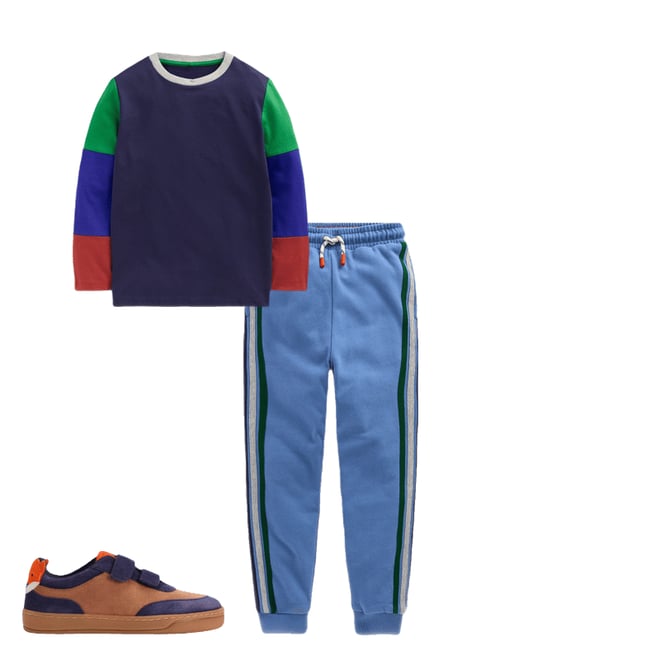 1st bundle featuring 2 items which compliment Rainbow Stripe Joggers-Blue River