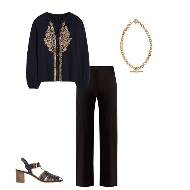 4th bundle featuring 3 items which compliment Alma Embroidered Shirt-Navy
