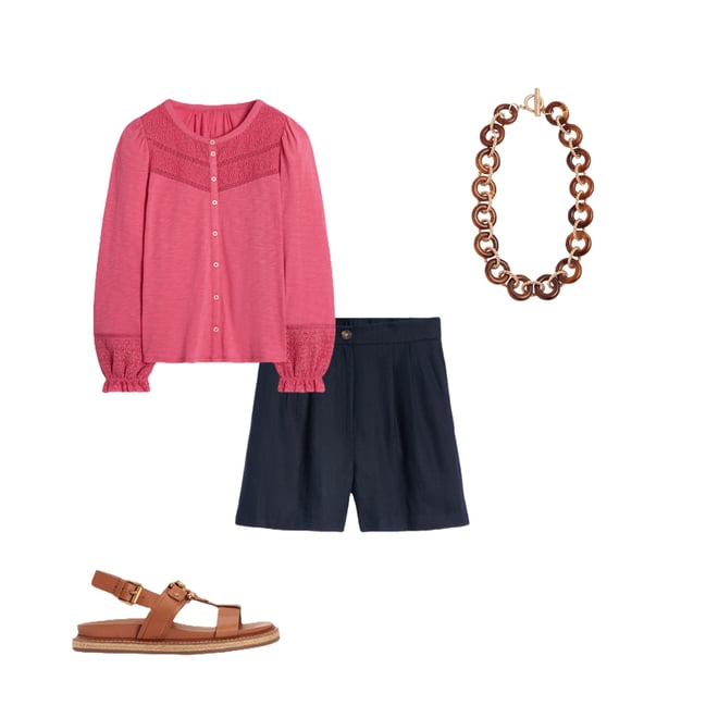 6th bundle featuring 3 items which compliment Dulwich Linen Shorts-Navy