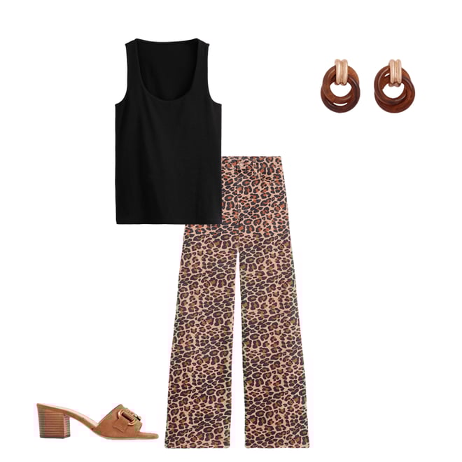 4th bundle featuring 3 items which compliment High Rise Wide Leg Jeans-Leopard Print