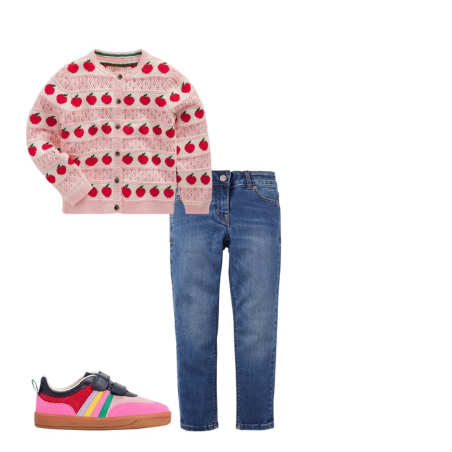 3rd bundle featuring 2 items which compliment Pretty Scalloped Cardigan-Chalk Pink Apples