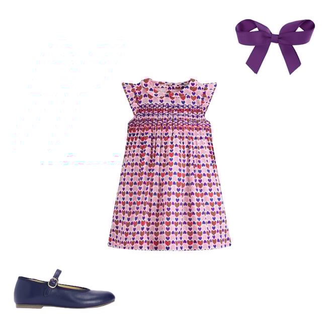 3rd bundle featuring 2 items which compliment Adeline Smocked Dress-Poppy Red Geo Heart