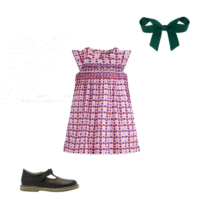 2nd bundle featuring 2 items which compliment Adeline Smocked Dress-Poppy Red Geo Heart