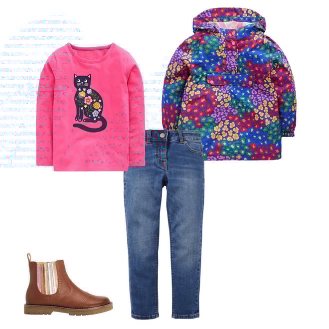 2nd bundle featuring 3 items which compliment Waterproof Pack-away Jacket-Bright Blue Multi Leopard