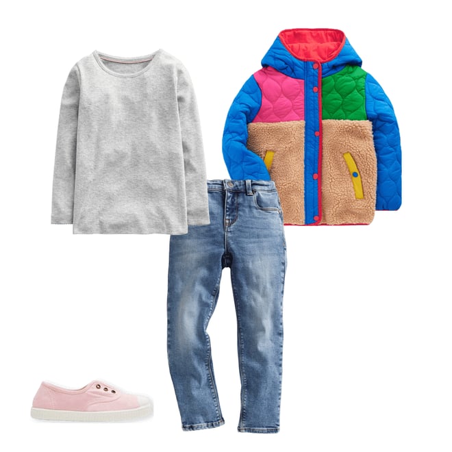 1st bundle featuring 3 items which compliment Janie Borg Mix Jacket-Multi Colourblock