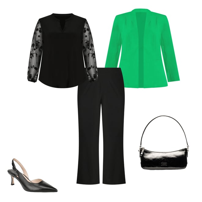 Kasper Plus Size Julia Open Front Front Collarless Stretch