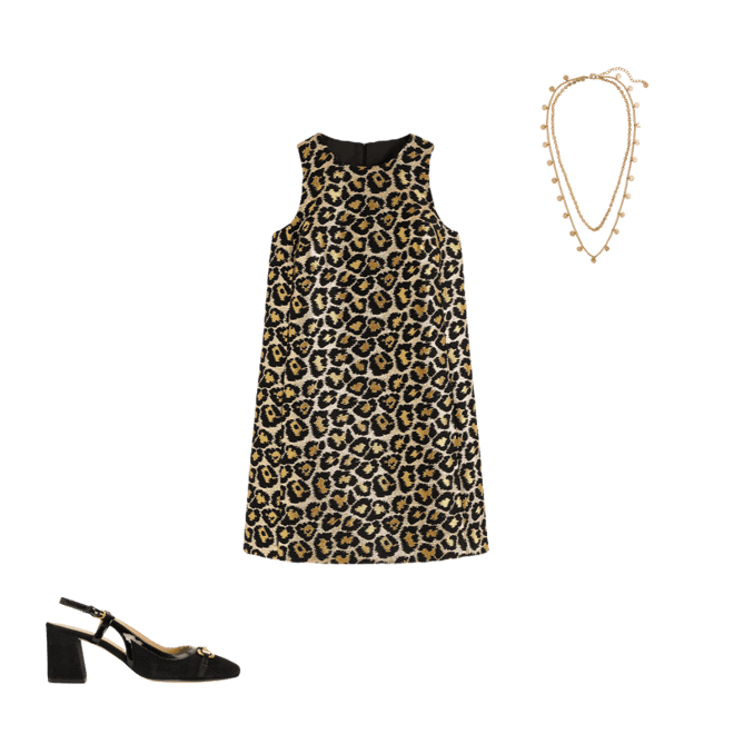 Metallic Leopard Shift Dress-Metallic Leopard | Boden USA