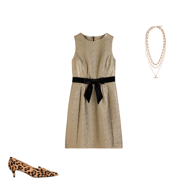 Gold Metallic Shift Dress-Gold Metallic | Boden USA