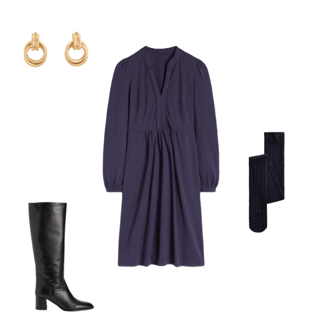 knee length dresses for ladies Maternity Long-Sleeve Midi Utility Dress main image 0