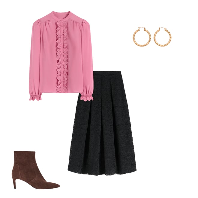 Alice Frill Front Silk Top-Pink Heather | Boden USA