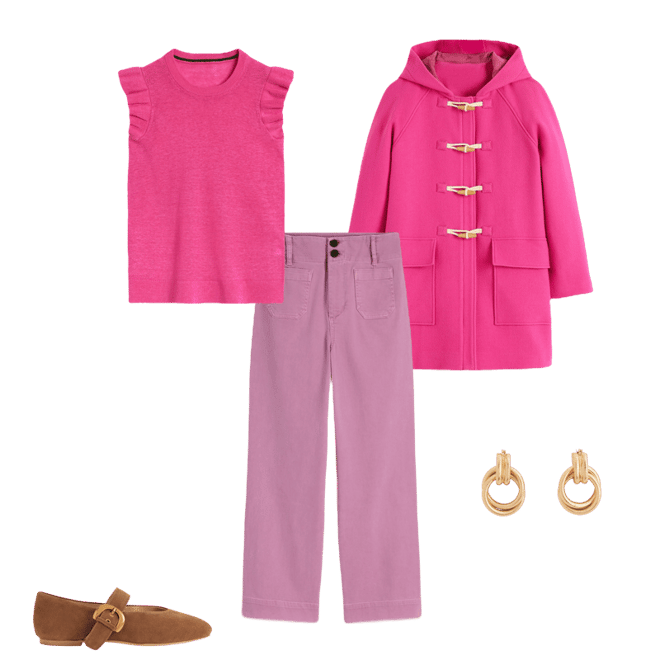 Swing Duffle Coat-Pink Peony | Boden Global