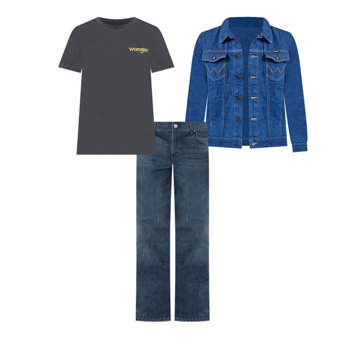 Men's Wrangler Bucking Cowboy Back Graphic T-Shirt in Trenchcoat LLC