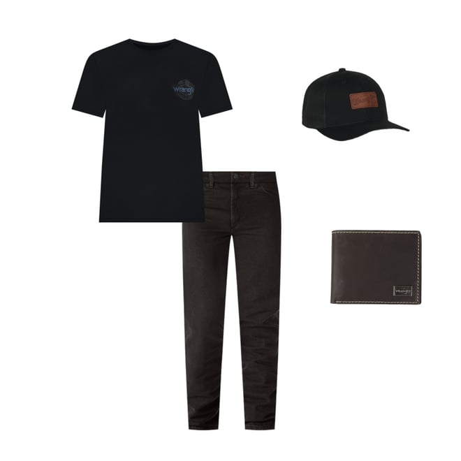 Men's Cowboy Back Graphic T-Shirt in Jet Black