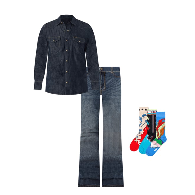 Men's Wrangler Retro® Slim Fit Bootcut Jean in Layton