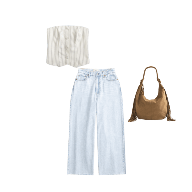 Strapless Cropped Tailored Vest