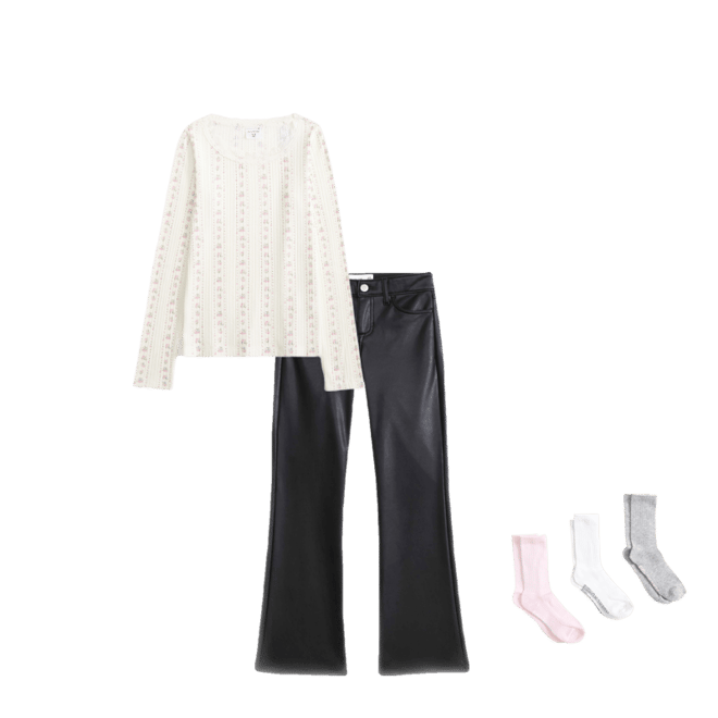 long-sleeve lace-trim scoopneck tee