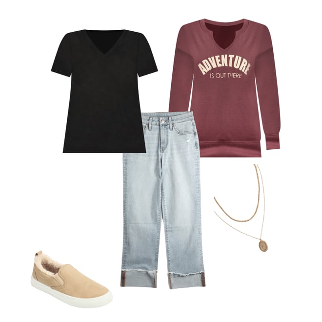 m jeans by maurices™ High Rise Relaxed Straight Frayed Hem Ankle Jean