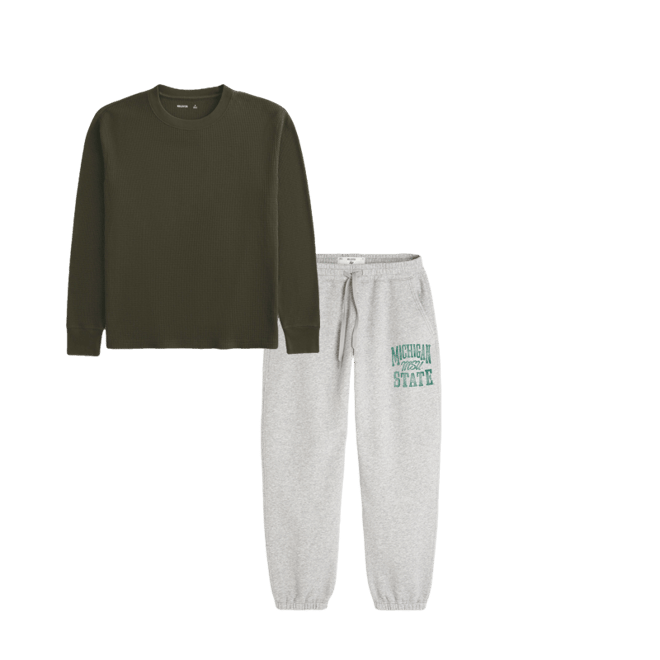 Michigan State University Spartans Graphic Baggy Cinch Fleece Joggers