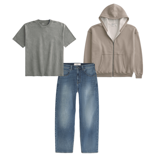 Medium Wash Embroidered Shark Graphic Skater Baggy Jeans