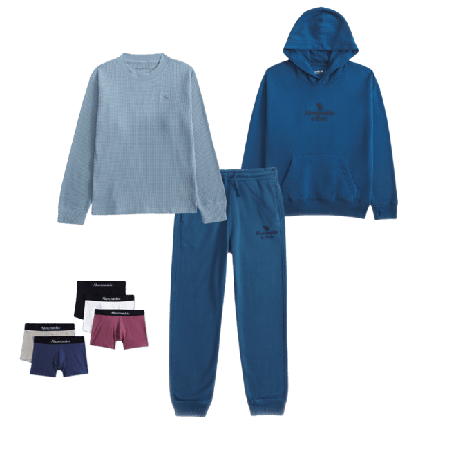 cozy long-sleeve waffle crew