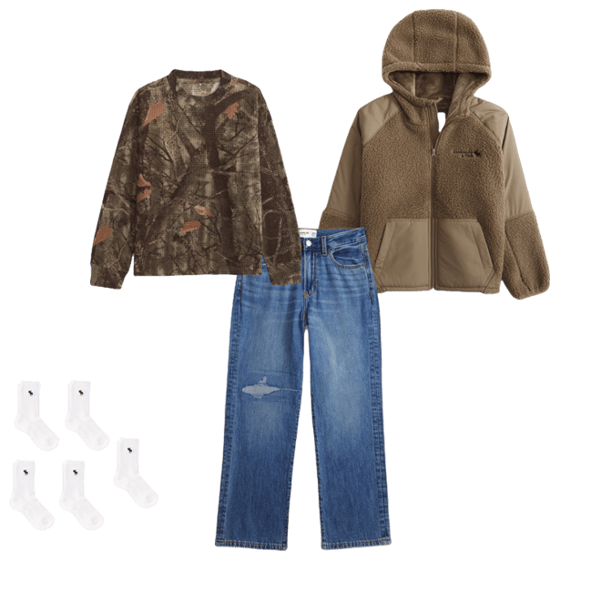 sherpa-lined nylon jacket