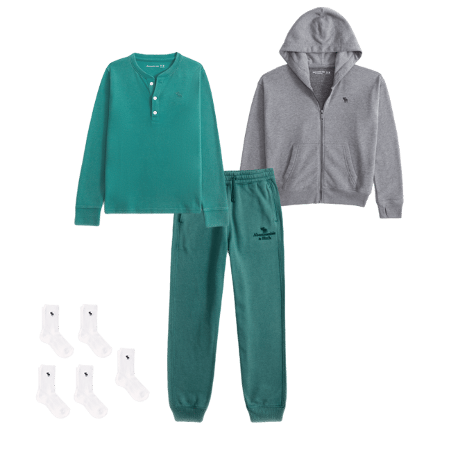 washed long-sleeve waffle icon henley