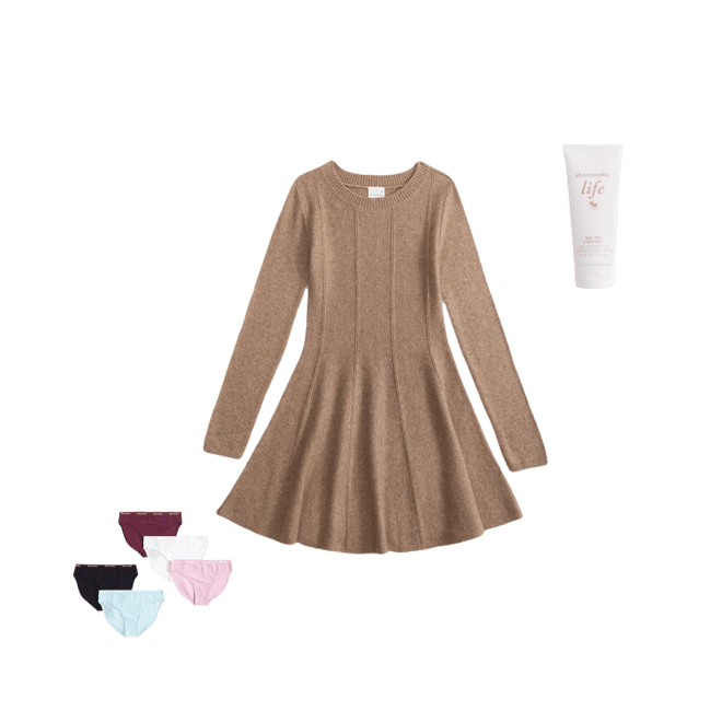 a&f mila long-sleeve mini sweater dress
