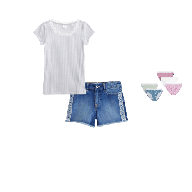 pointelle lace-trim top