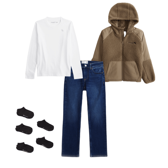 sherpa-lined nylon jacket