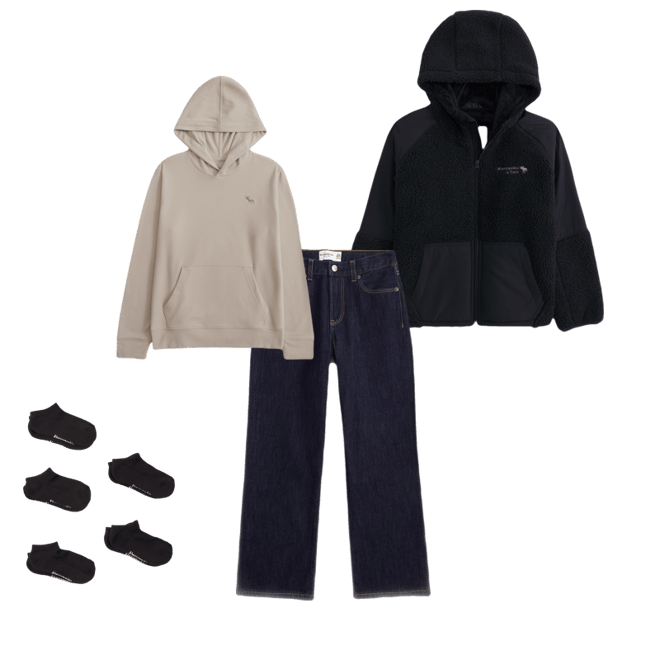 sherpa-lined nylon jacket