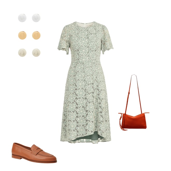 Maggy London Round Neck Flutter Sleeve Floral Lace A-Line Midi Dress |  Dillard's