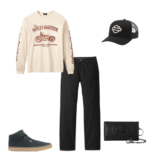 Men's H-D Mandarin Motorcycle Long Sleeve Tee | Harley