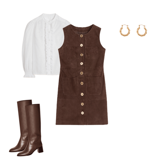 Evelyn Suede Shift Dress-Dark Chocolate | Boden UK