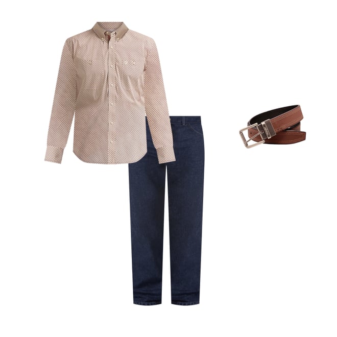 Men's Reversible Leather Belt in Tan