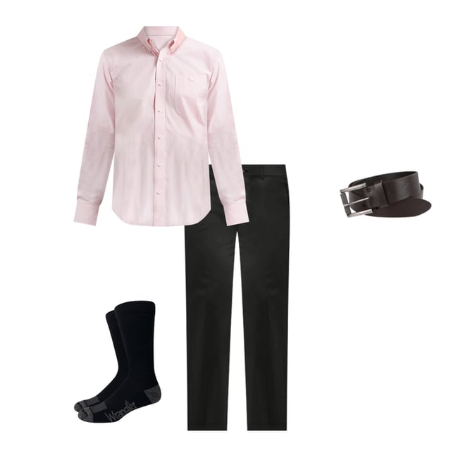 Men's Wrangler Bucking Cancer Button Down Shirt in Pink Ministripe
