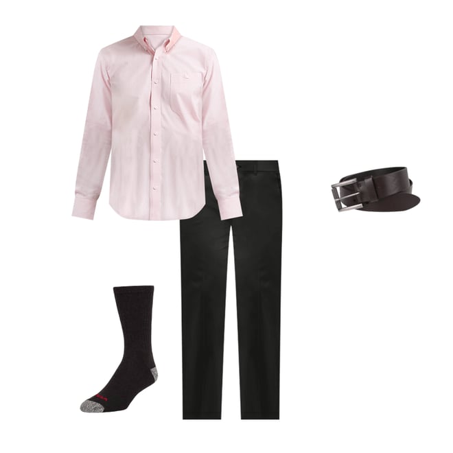 Men's Stitched Leather Belt in Brown