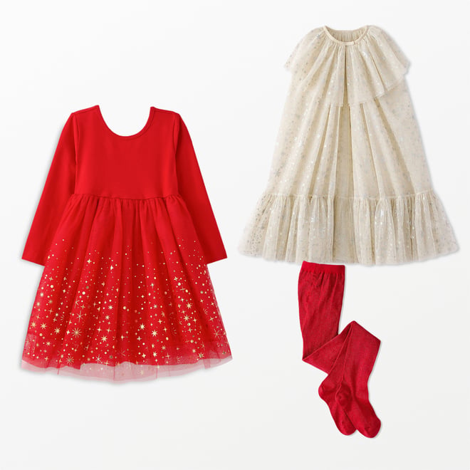 Ribbon Red Long Sleeve Shimmer Tulle Dress - Big Kids' Size 10 by Hanna Andersson