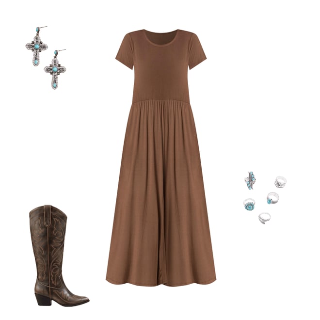  Cato Fashions | Cato Solid Scoop Neck Maxi Dress