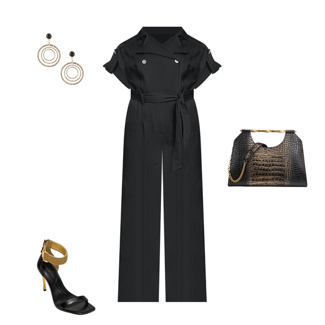 【タグ付】Herlipto Two-way Collar Jumpsuit S her lip to Two-Way Collar Jumpsuit