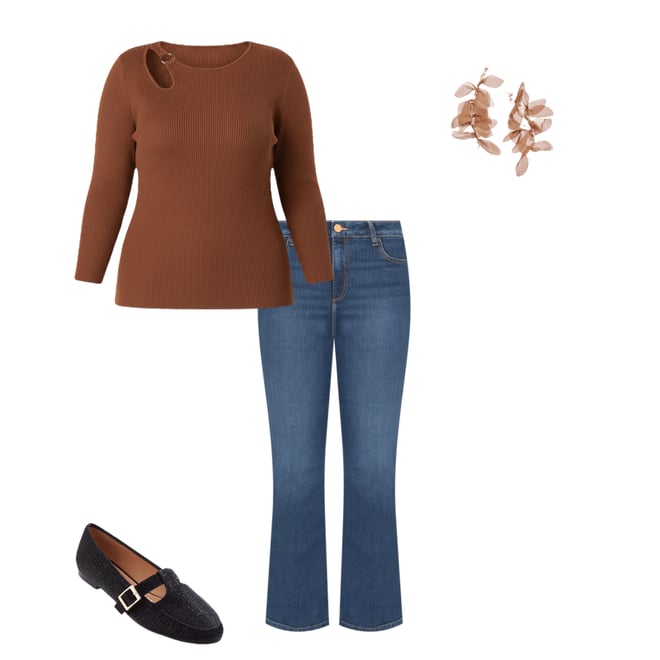 Cato Fashions | Cato Plus Size Ribbed O- Ring Sweater