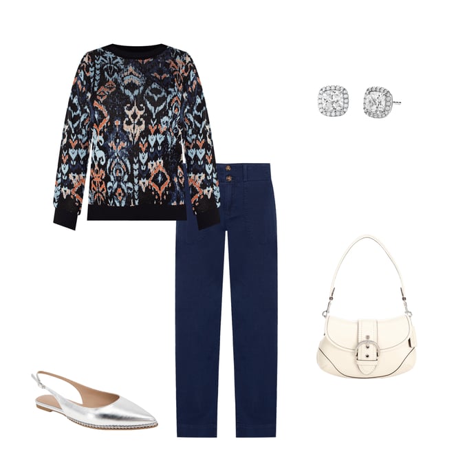 Liverpool Los Angeles Petite Size Jacquard Yarn Multi Ikat Print