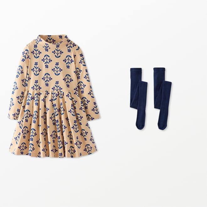 hana Long Sleeve Turtleneck Skater Dress with Pockets | Hanna Andersson