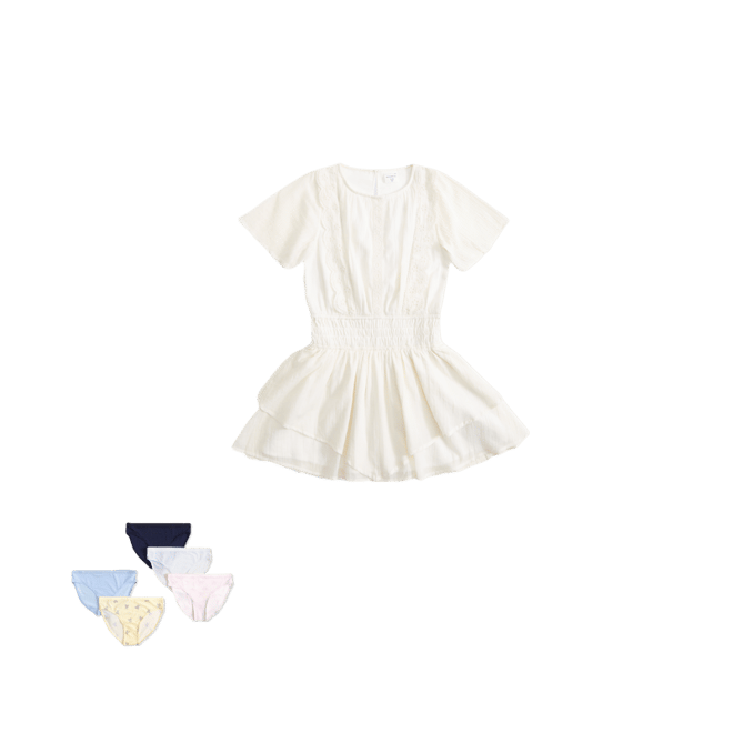 gauzy smocked waist mini dress
